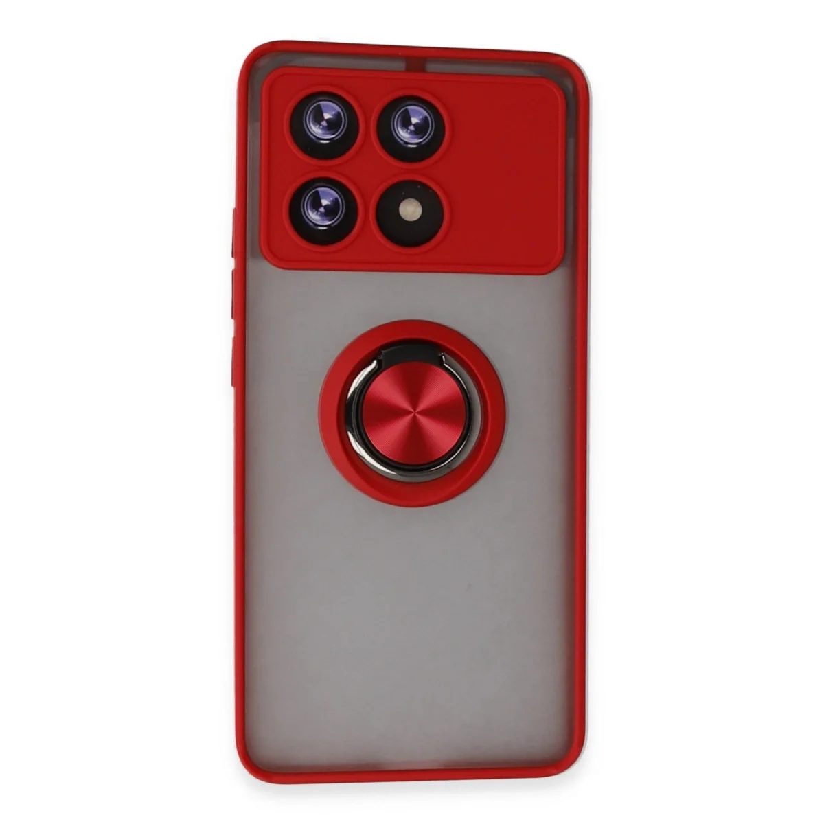Xiao Poco X6 Pro Kılıf Montreal Yüzüklü Silikon Kapak - Kırmızı