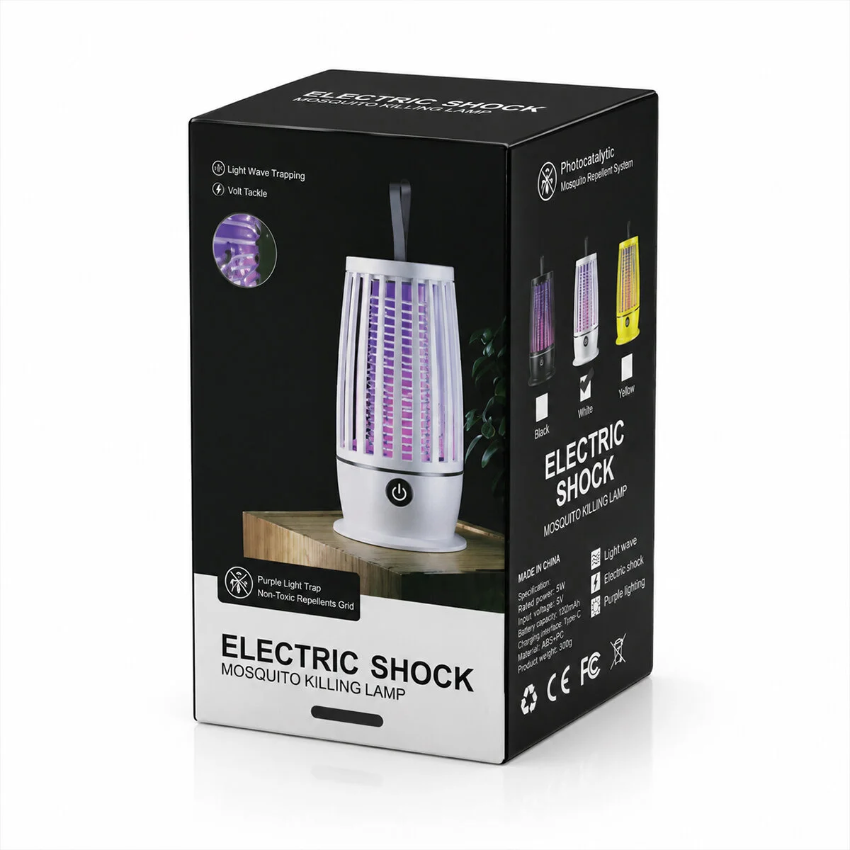 Usb Şarjlı - 2 Renk Işık Asma Aparat - Sessiz Çalışma Uv Işıklı Sinek Kovucu HS-374 görsel 3