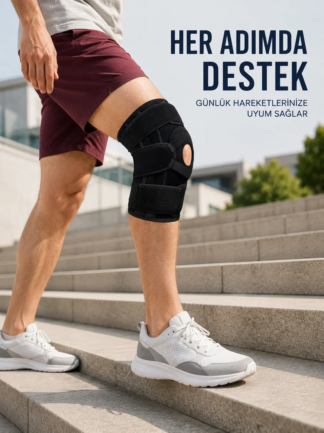 Silikon Patella Destekli Dizlik Nefes Alabilir Ayarlanabilir Cırtlı Ligament Desteği