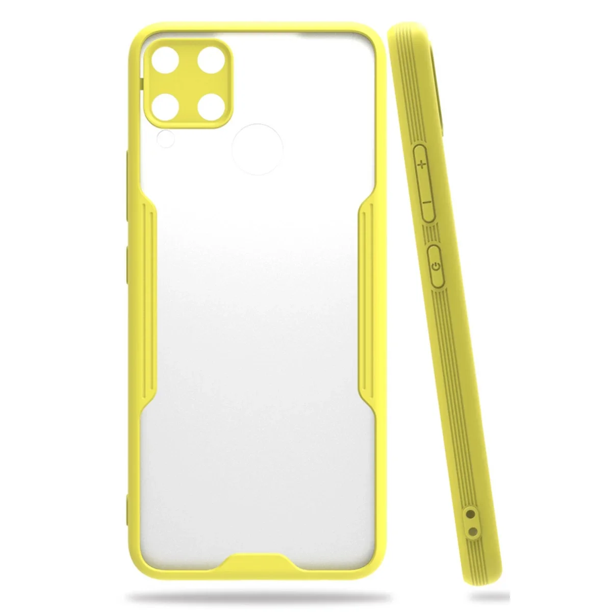 Realme C15 Kılıf Platin Silikon - Sarı görsel 3