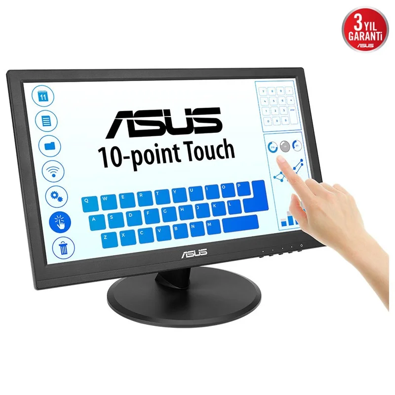 15.6 VT169HE Ips 5MS 60MHZ 1XVGA 1XHDMI Fhd 1920X1080 Dokunmatik Ekran Flıcker Free Çerçevesiz Vesa Siyah görsel 3