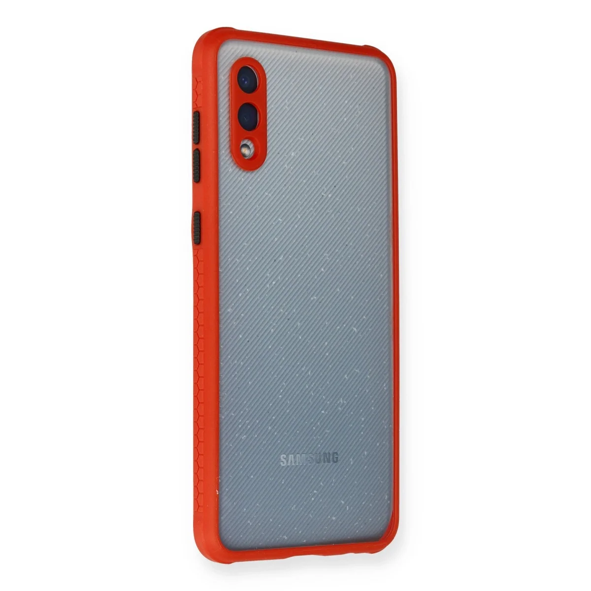 Samsung Galaxy A02 Kılıf Miami Şeffaf Silikon - Kırmızı görsel 2
