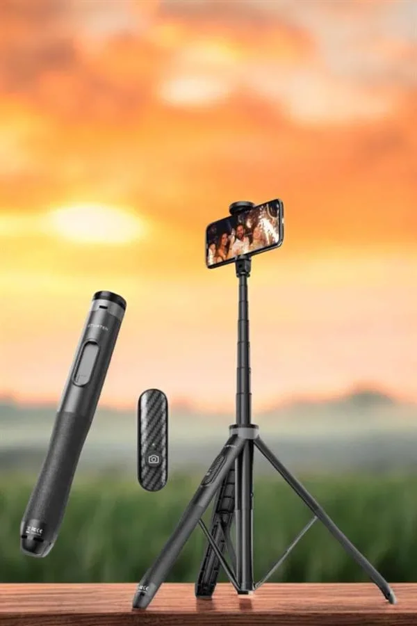 Kumandalı Tripod Telefon Tutucu Selfie Çubuğu 360 Derece Dönebilen görsel 4