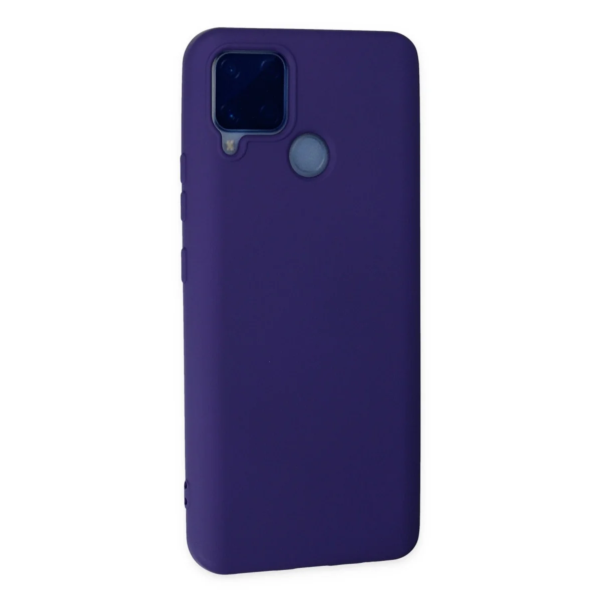 Realme C15 Kılıf Nano İçi Kadife Silikon - Mor görsel 3