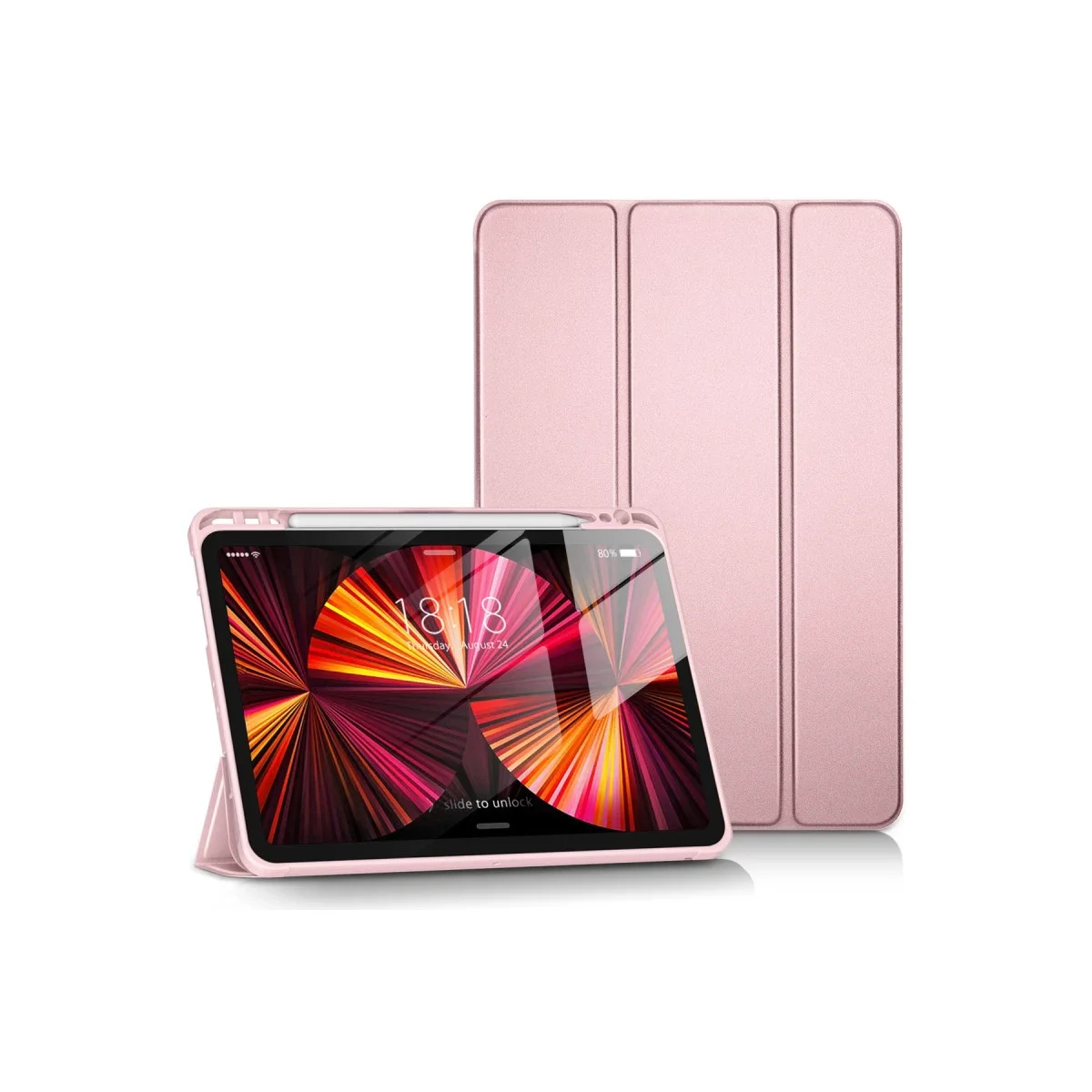 Apple iPad Pro 11 (2024) Kılıf Tablet Smart Kılıf - Pembe görsel 3