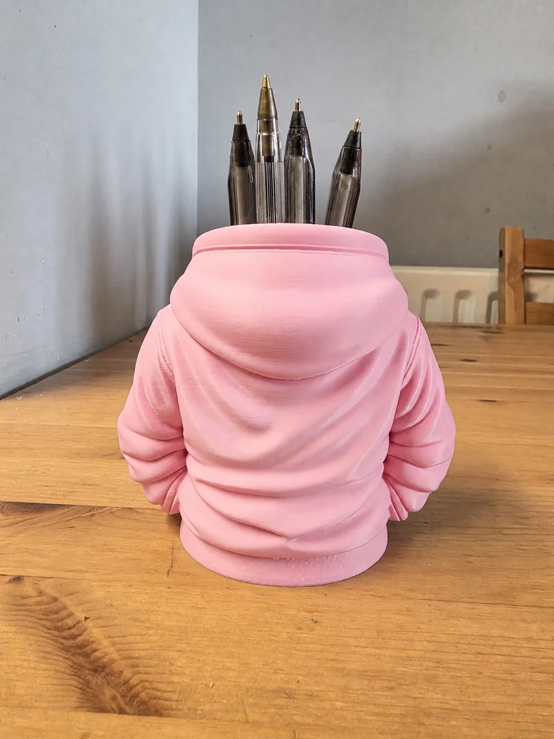 3D Baskı Kapüşonlu Sweatshirt Kalemlik - Masaüstü Organizer-Pembe görsel 2