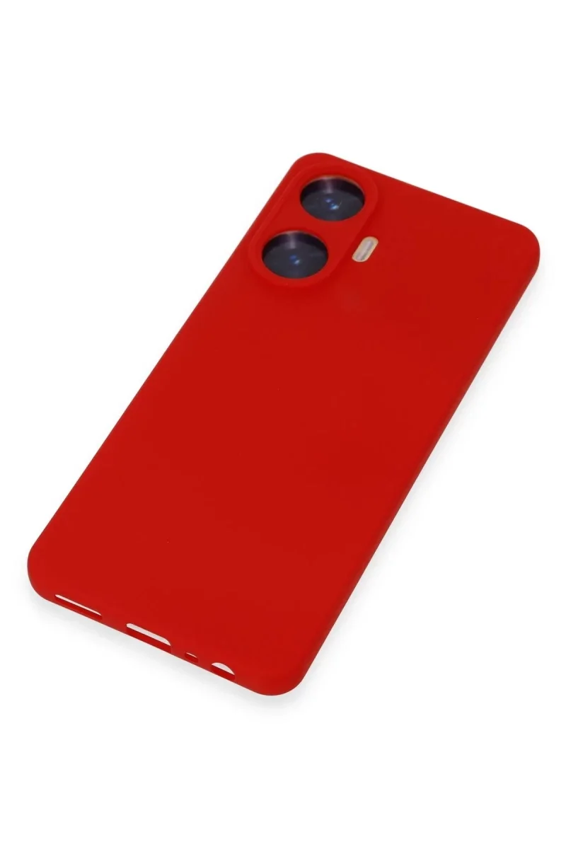 Realme C55 Kılıf Nano içi Kadife Silikon - Kırmızı görsel 3