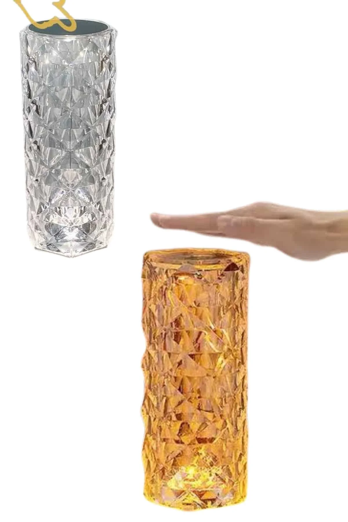Masa ve Gece Lambası Şık ve Dayanıklı Sensörlü Şarjlı Kristal Lamba görsel 2