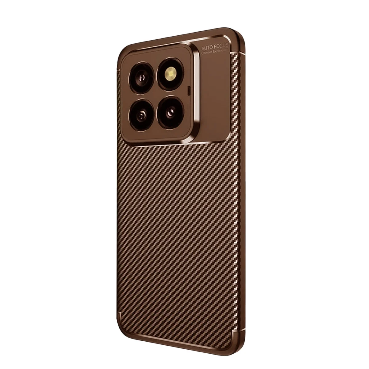 Xiao 14t Pro Kılıf Auto Focus Karbon Kapak - Kahverengi görsel 2