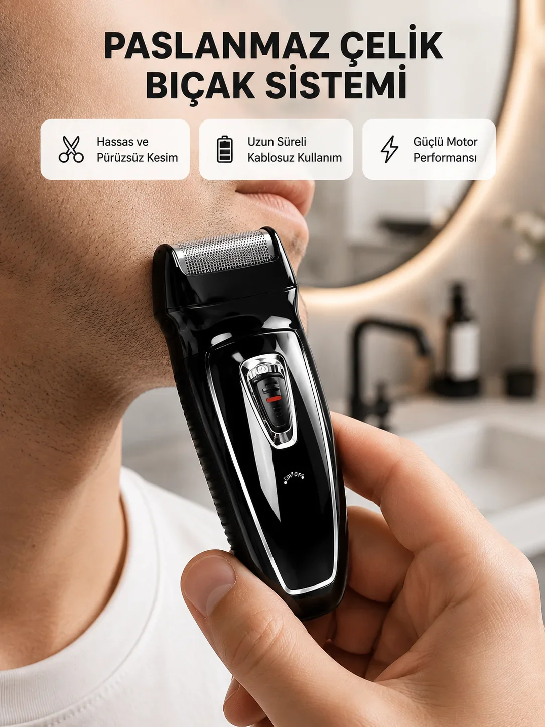 Uzun Pil Ömürlü Şarjlı Tıraş Makinesi – Hızlı Şarj, Ergonok Tasarım, Çok Yönlü Kullanım