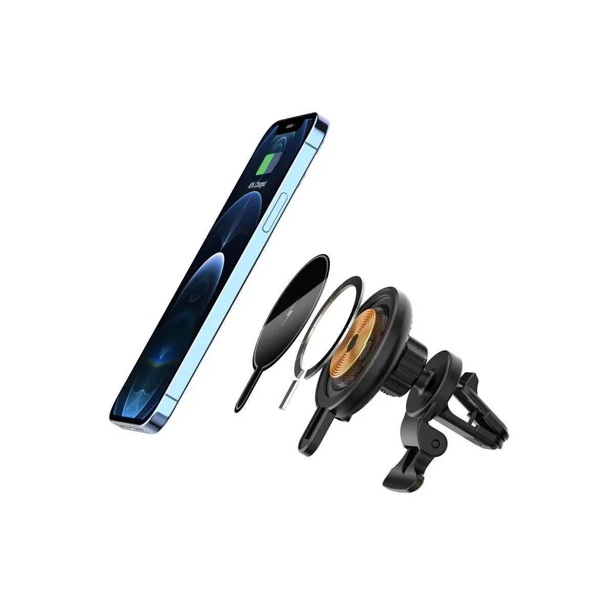 T9 15W Magsafe Araç Tutucu - Siyah görsel 6