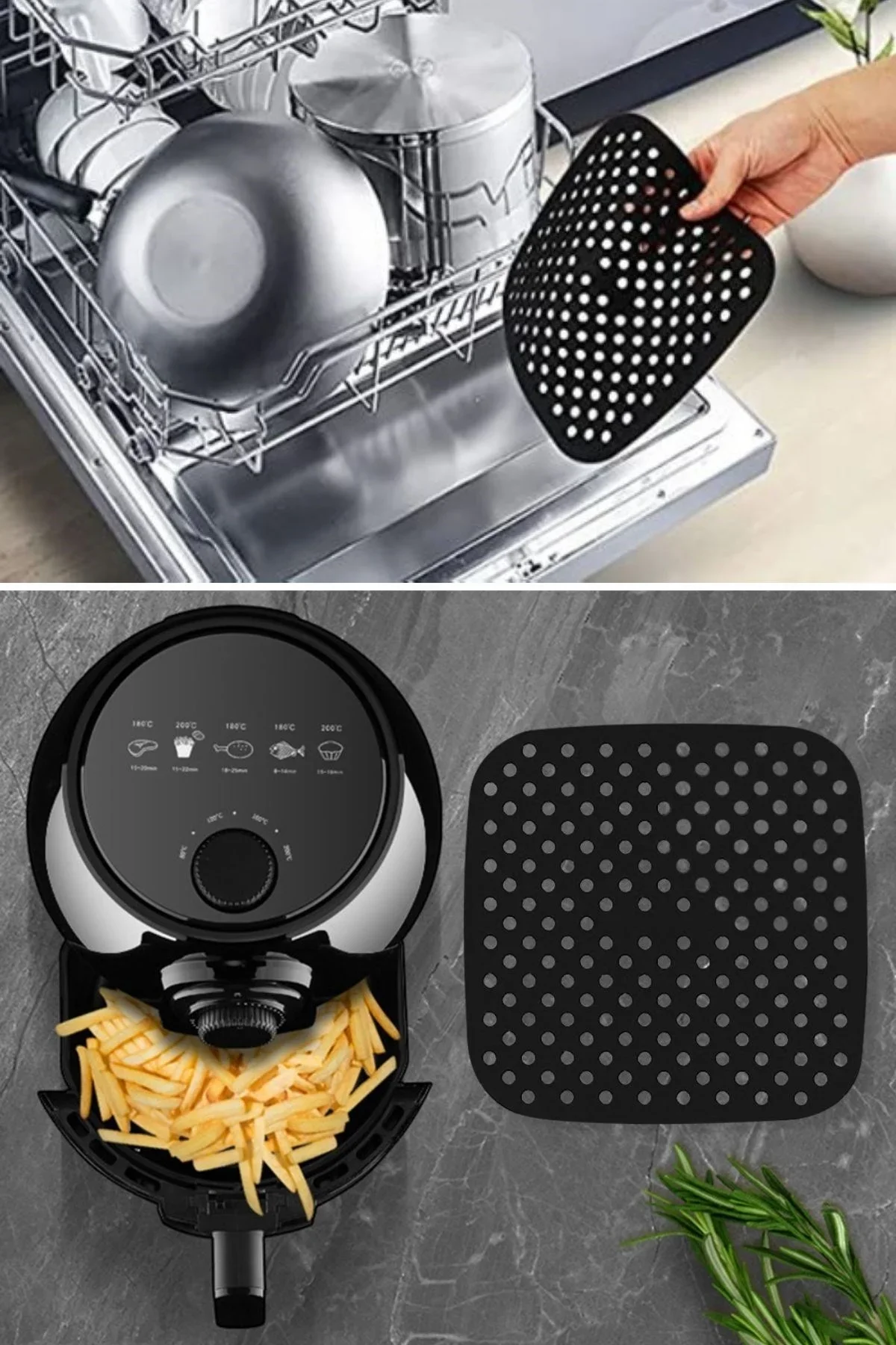 Renkli Isıya Dayanıklı Yıkanılabilir Silikon Fırın Ve Airfryer Kare Pişirme Matı 21,5 Cm görsel 6