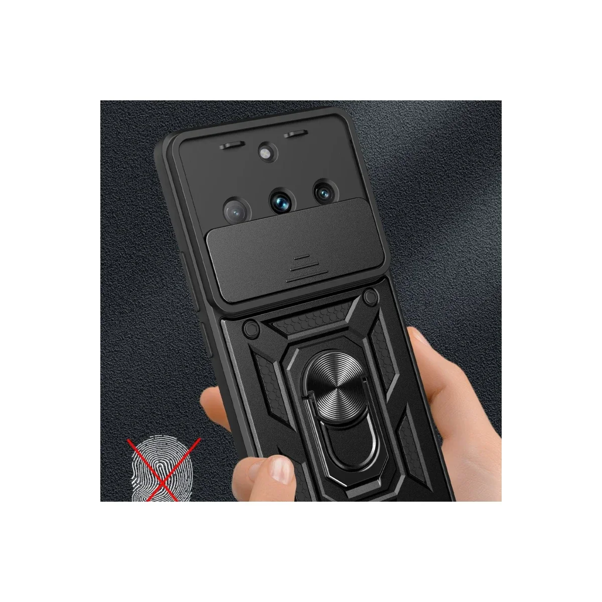 Realme 11 Pro Kılıf Pars Lens Yüzüklü Silikon - Lacivert görsel 2