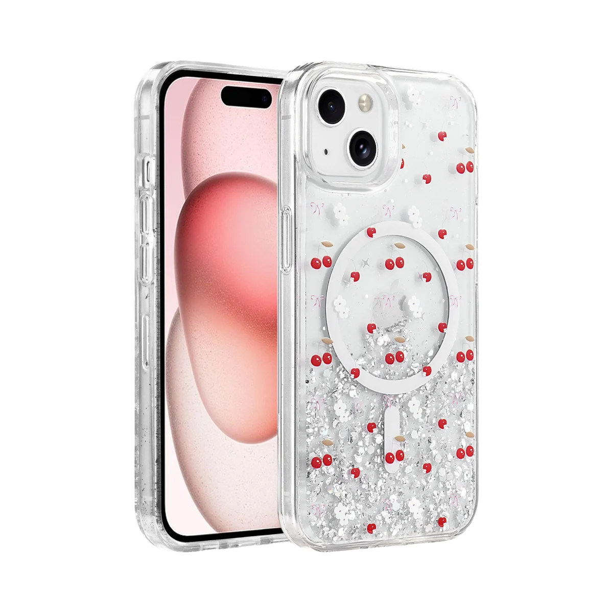 Onegif Apple iPhone 14 Misk Simli Magsafe Kapak - Desen 5