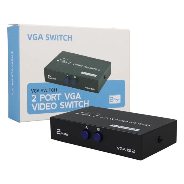 PM-4263 2 Port Giriş 1 Çıkış Manuel VGA Splitter Toplayıcı Switch (2 PC 1 Ekran) görsel 3