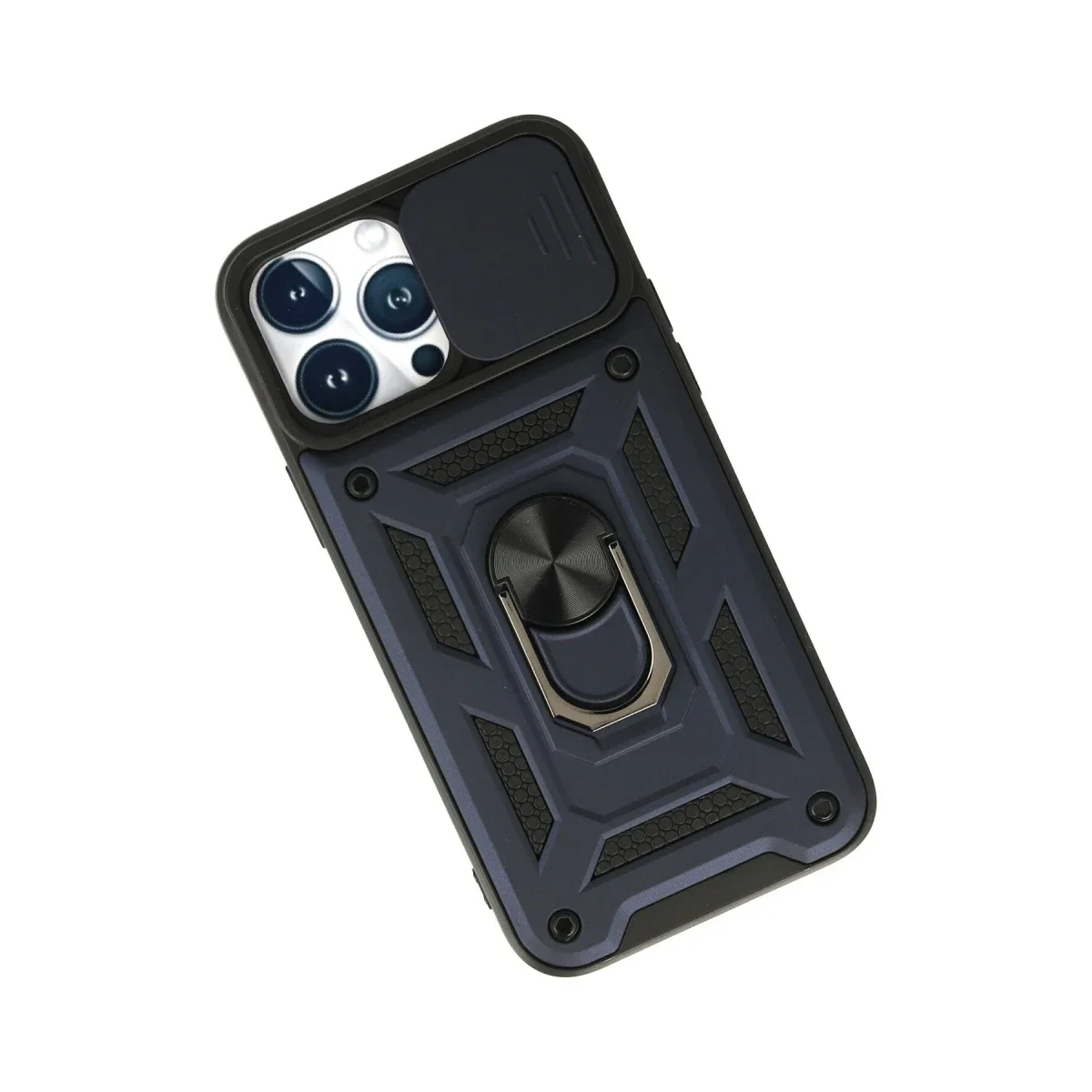 Apple iPhone 13 Pro Kılıf Pars Lens Yüzüklü Silikon - Lacivert görsel 3