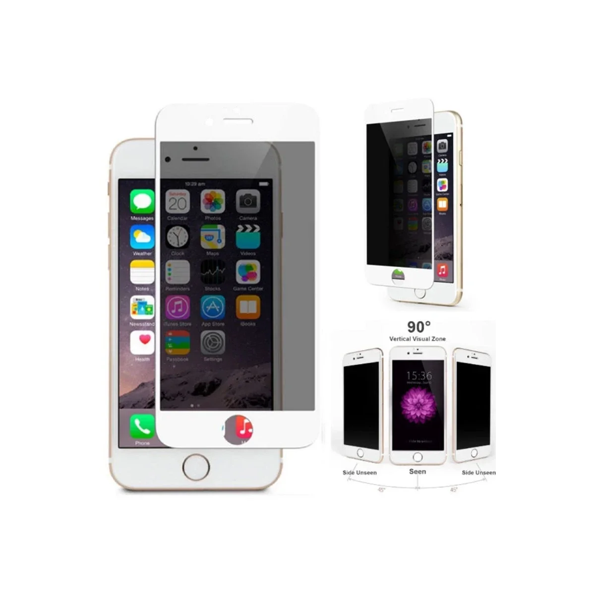 Apple iPhone 6 Bilvis Hayalet Cam Ekran Koruyucu - Beyaz görsel 7