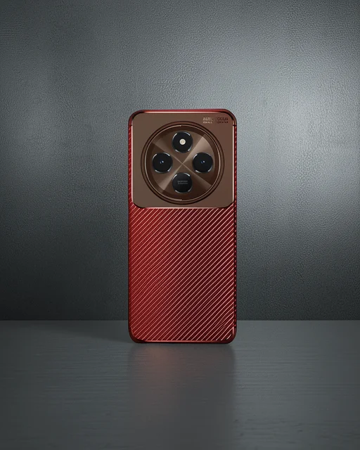 Xiaomi Redmi 14c Kılıf Auto Focus Karbon Kapak - Kahverengi