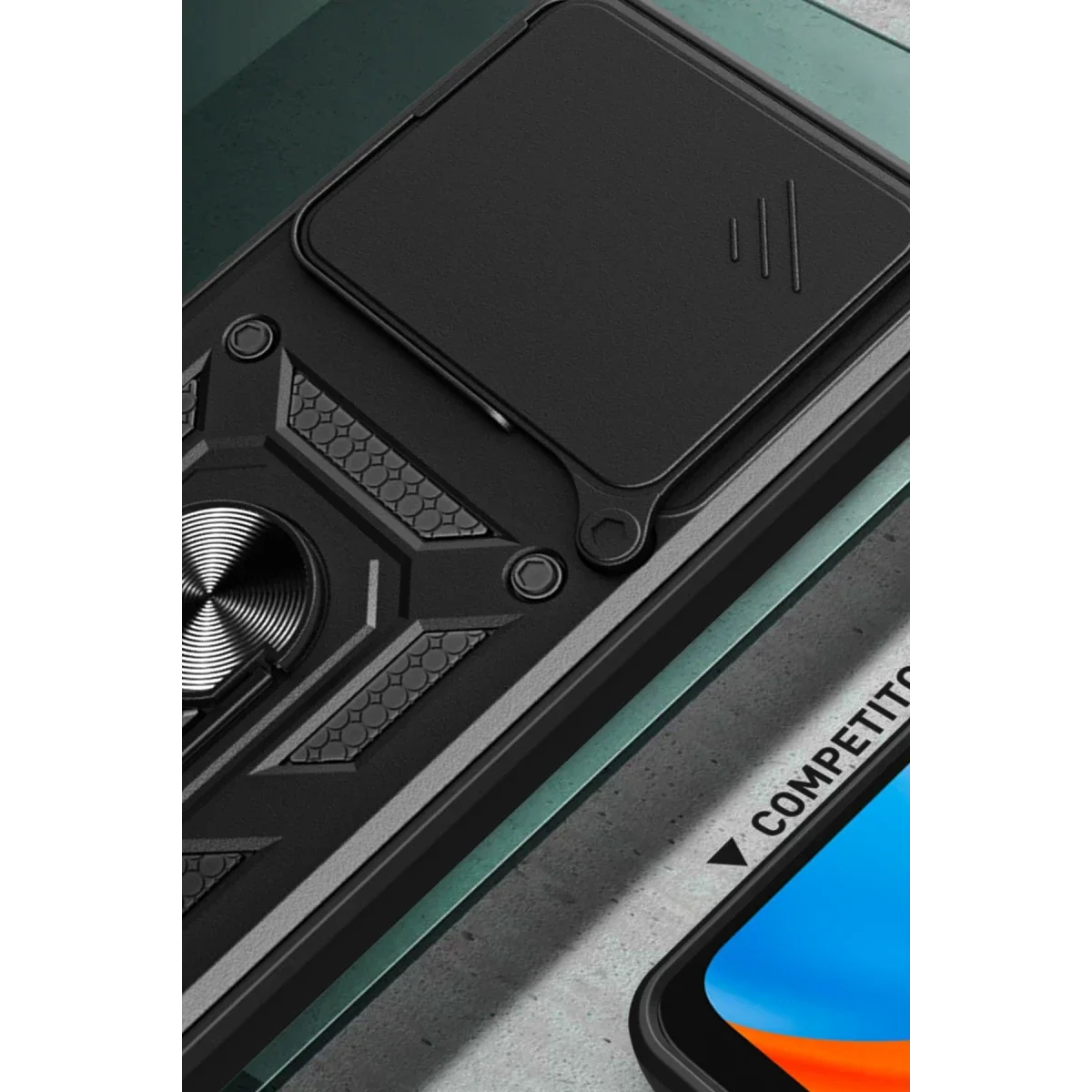 Xiaomi Mi 14T Pro Kılıf Pars Lens Yüzüklü Silikon - Lacivert görsel 2