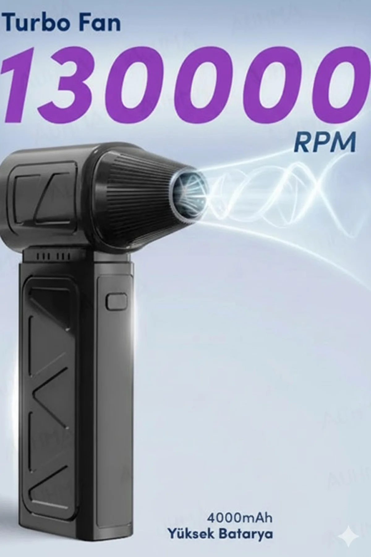 Mini Turbo Fan 130.000 RPM Şarjlı 8000 Mah Batarya 4 Vitesli Taşınabilir Elektrikli Hava Üfleyici Kompresörü