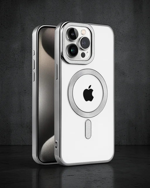 Apple İphone 15 Pro Max Kılıf Kronos Magsafe Kapak - Titanyum Gri