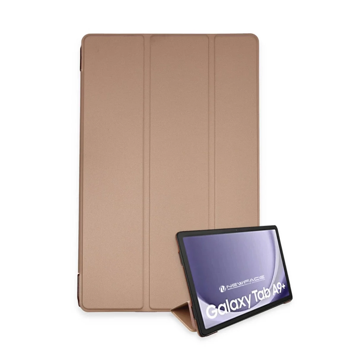 Samsung Galaxy Tab A9 Plus Kılıf Tablet Smart Kılıf - Rose Gold görsel 3