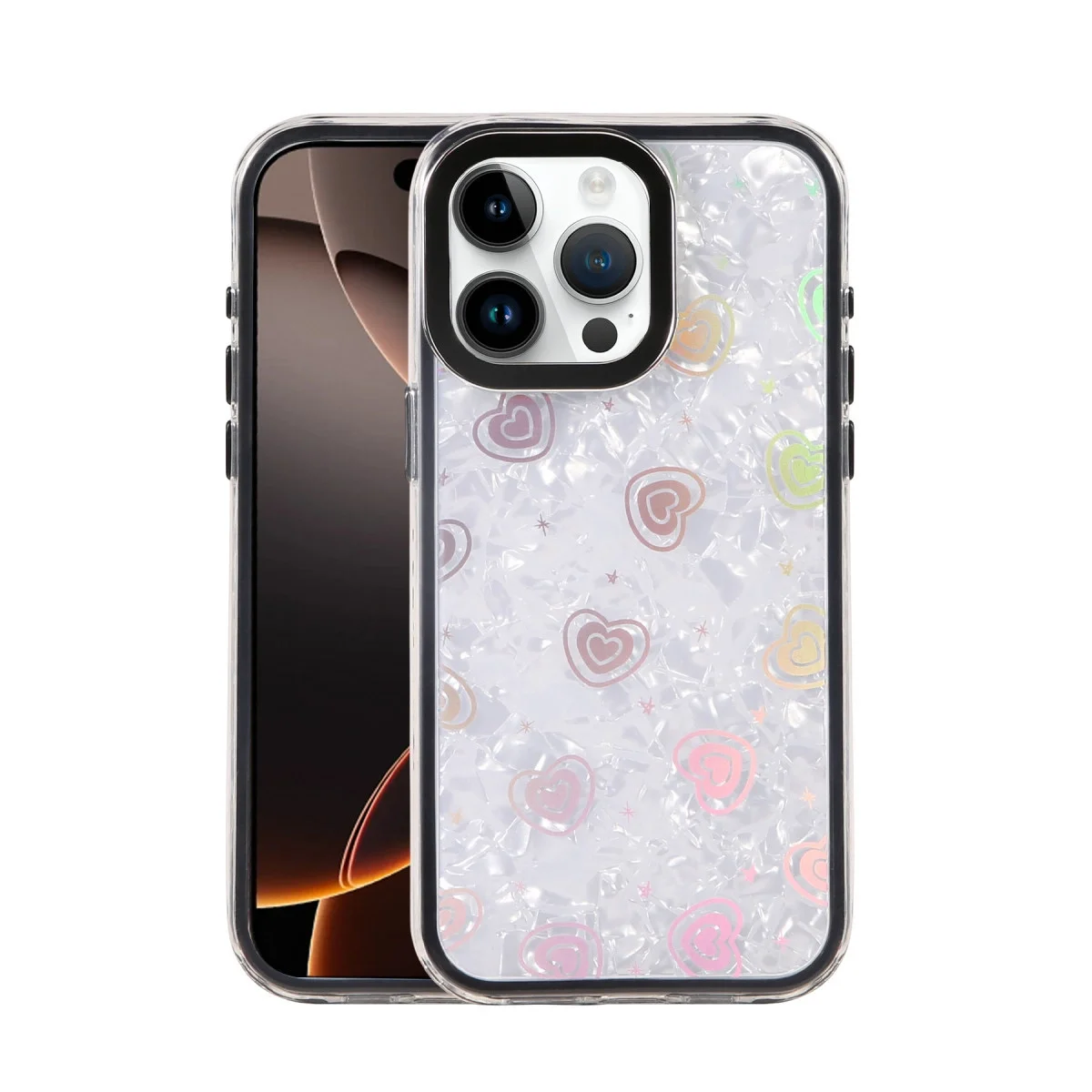 Apple İphone 15 Pro Max Lumi Desenli Kapak - Siyah