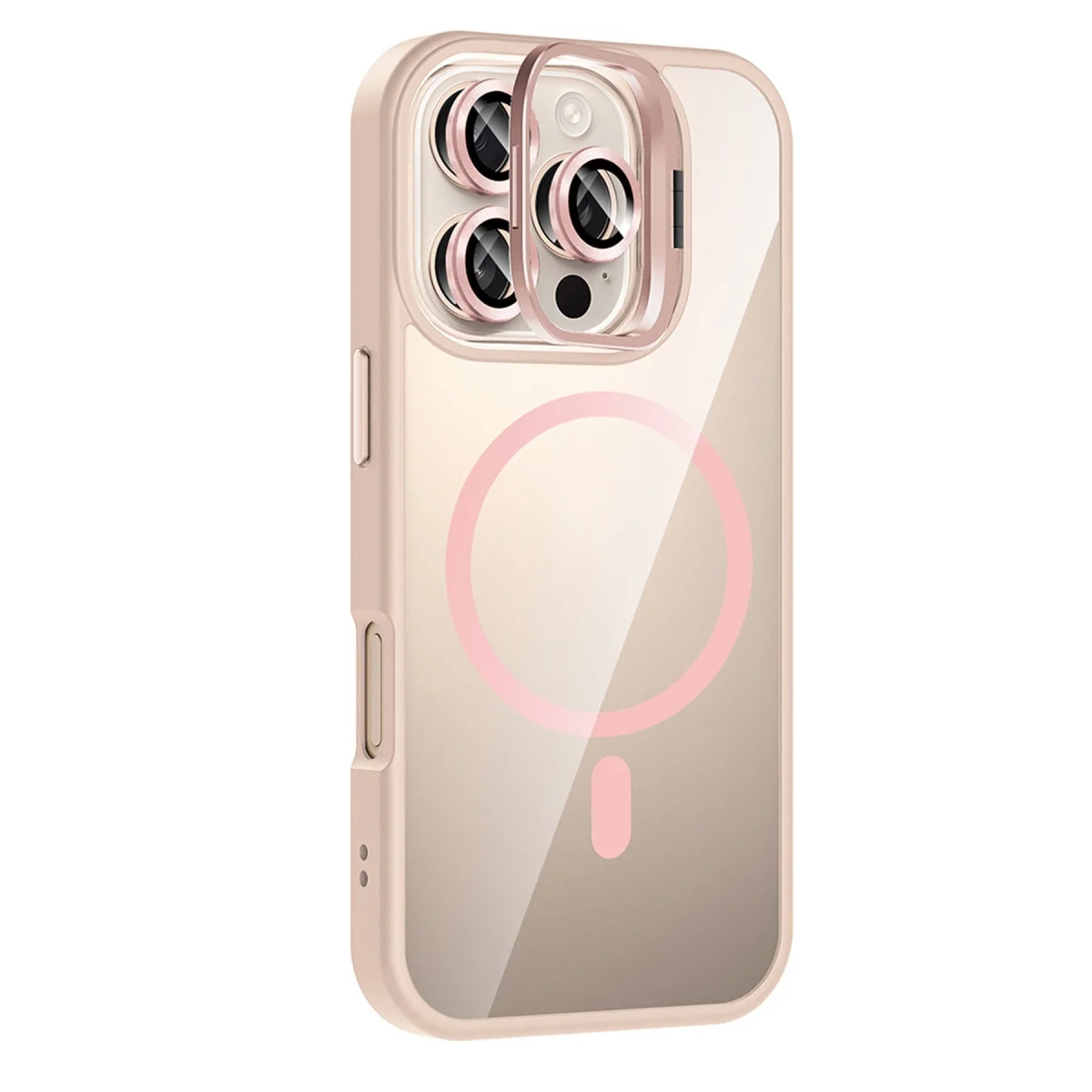 Joko Apple İphone 16 Pro Max Rem Lensli Magsafe Standlı Kapak - Pembe görsel 2