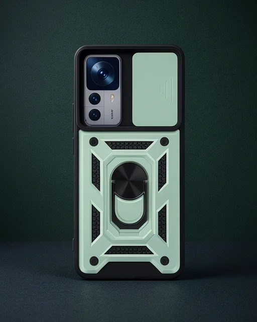 Xiaomi Mi 12t Pro Kılıf Pars Lens Yüzüklü Silikon - Yeşil
