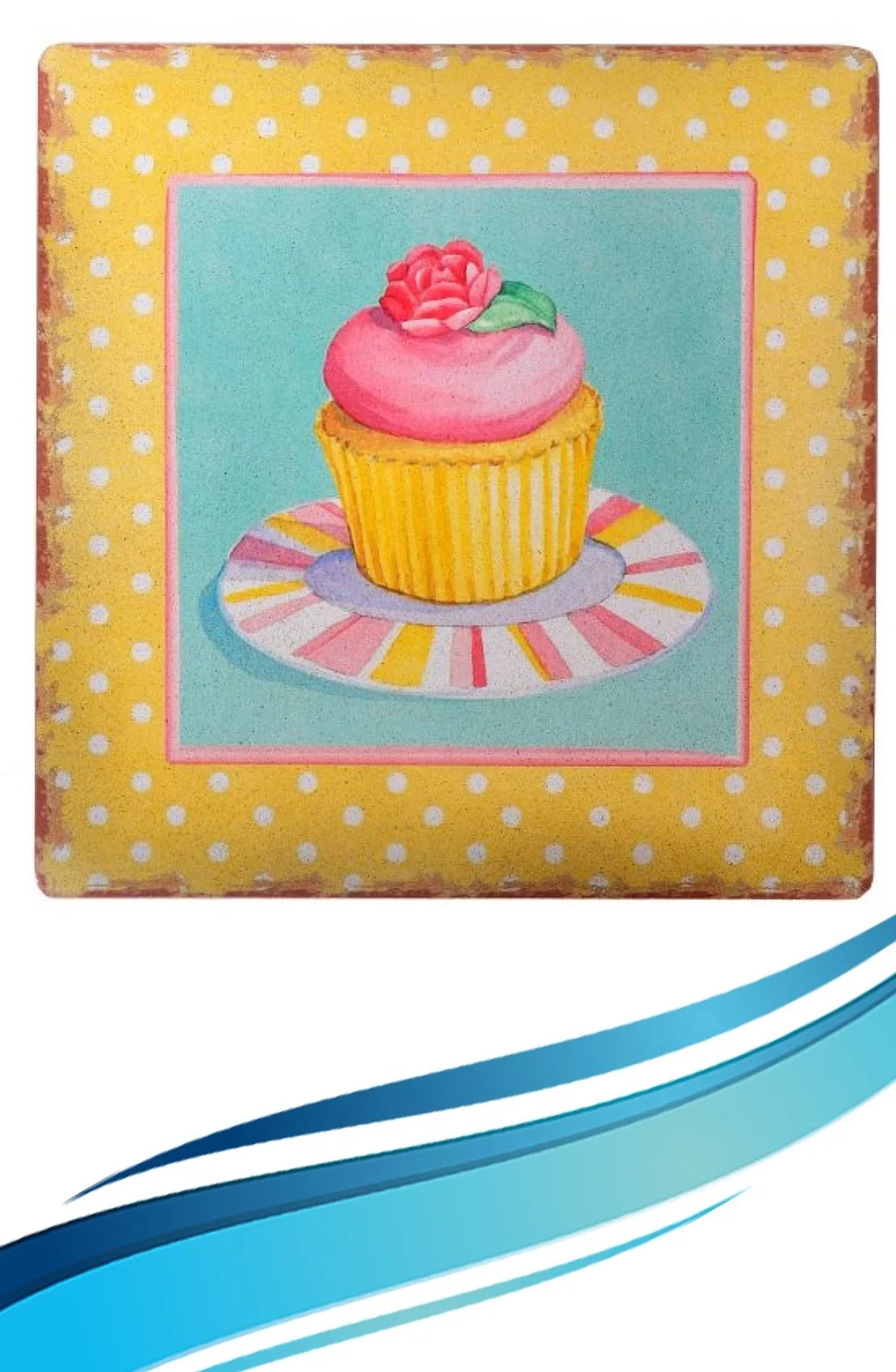 Decotown Duvar Panosu 40*40 Cup Cake Muffin Motifli Duvar Süsü görsel 2