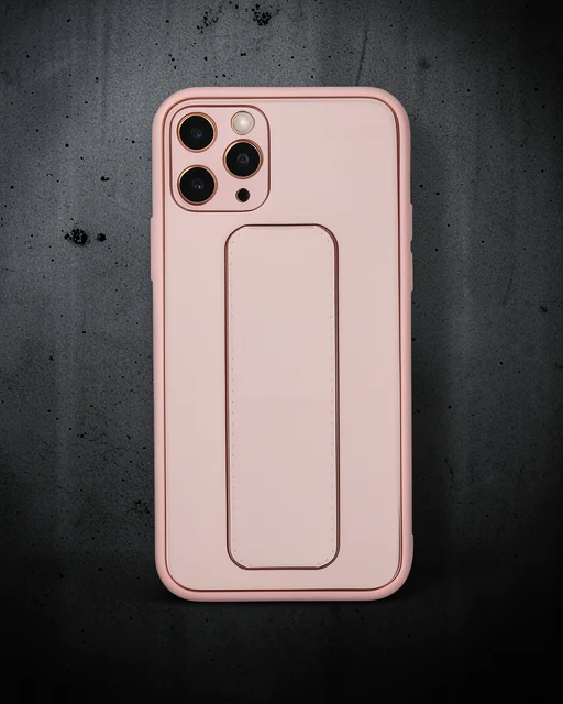 Apple İphone 11 Pro Max Kılıf Coco Deri Standlı Kapak - Pembe