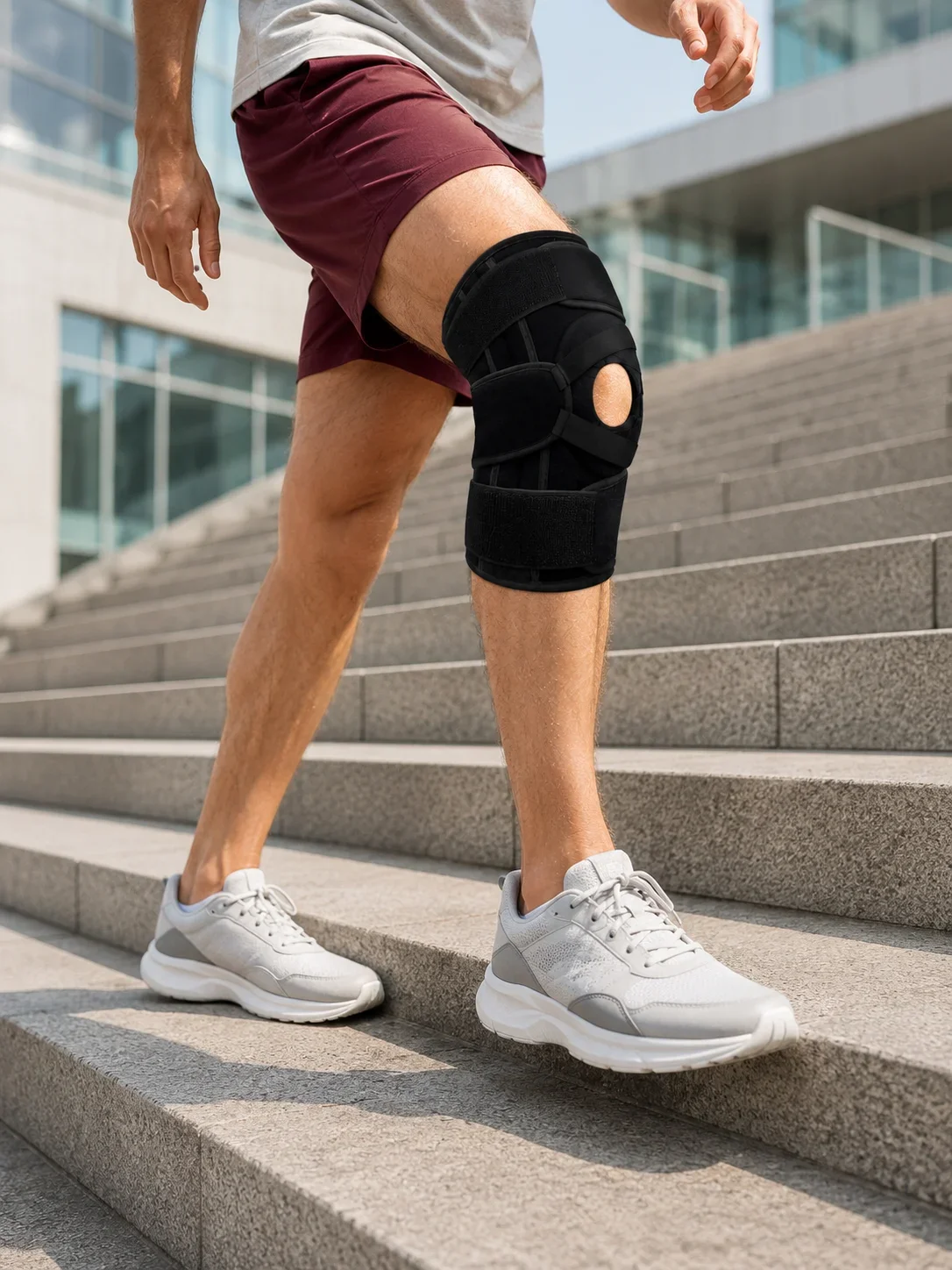 Sporcu Patella Dizliği Esnek Ligamentli Silikon Pedli Menisküs Diz Destek Bandajı görsel 4