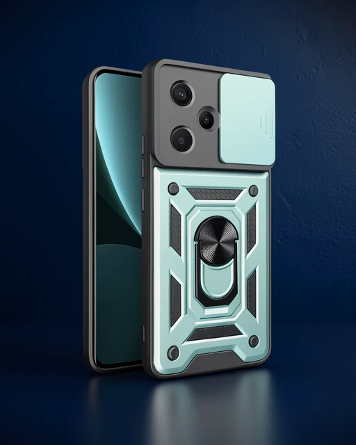 Xiaomi Redmi Note 13 Pro Plus Kılıf Pars Lens Yüzüklü Silikon - Yeşil