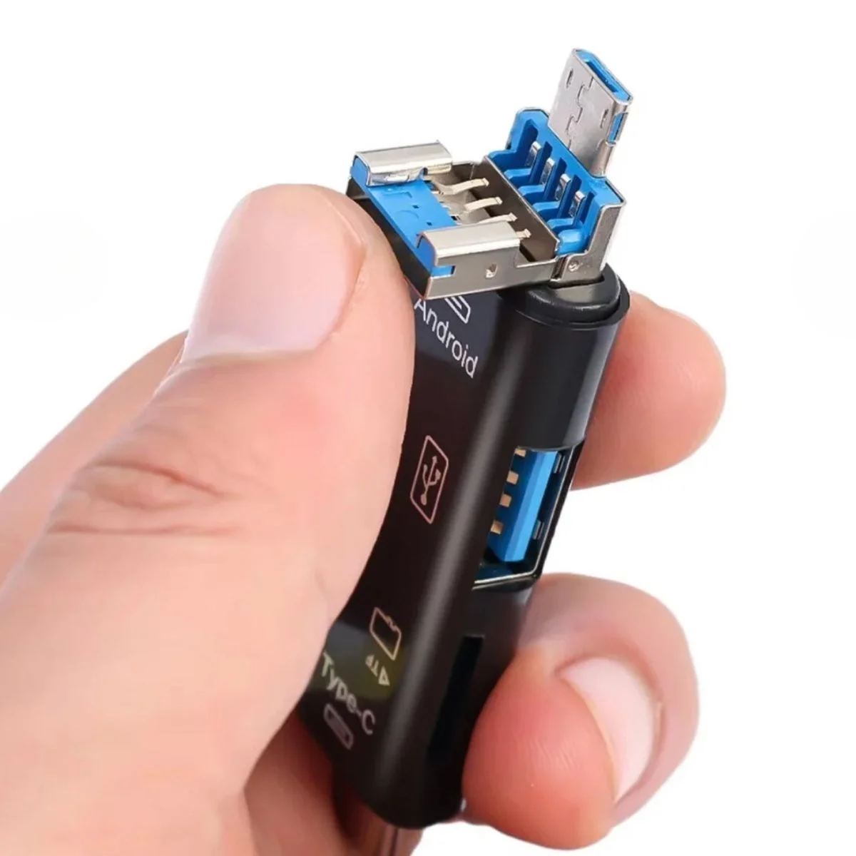 5 in 1 Çok Fonksiyonlu USB 2.0 cro Sd Kart Okuyucu - Usb/cro Usb/type-C Çıkışlı, Otg Çevirici görsel 3