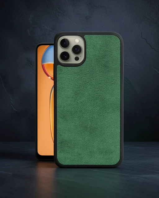 Apple İphone 15 Pro Max Kılıf Aras Deri Kapak - Koyu Yeşil