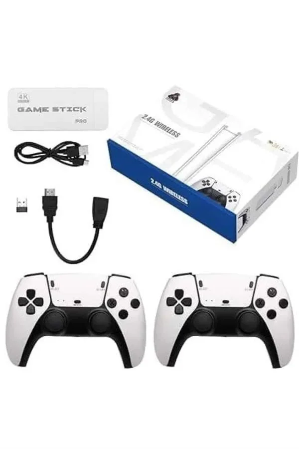 4K HD Görüntü Kaliteli Retro Game Stick 20000 Oyunlu Çift Kollu Beyaz Game Stick görsel 5