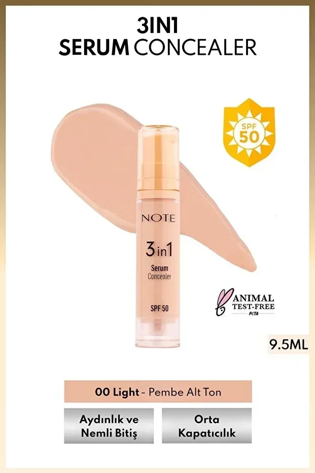 3 in 1 Serum Concealer SPF 50 Kapatıcı - 00 Light