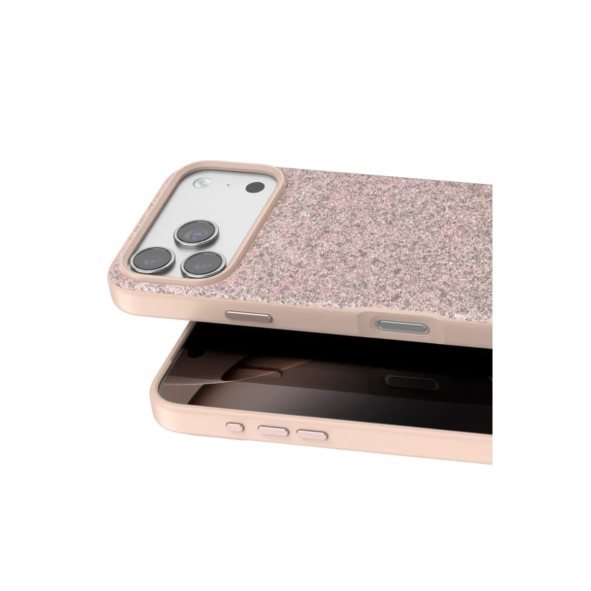 Onegif Apple iPhone 17 Pro Bright Simli Kapak - Pembe görsel 2