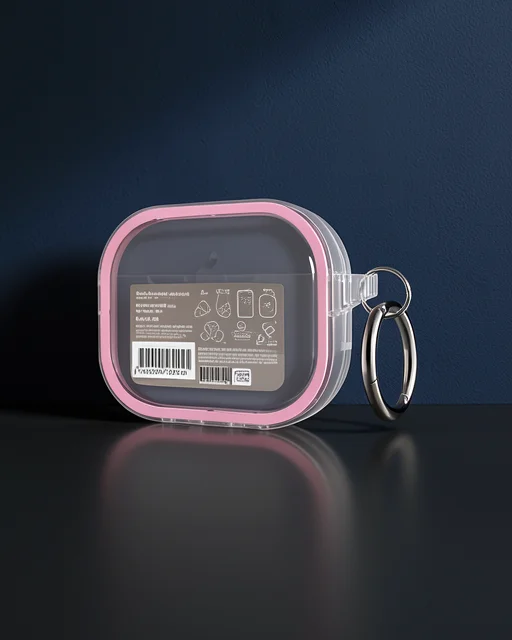 Apple Airpods Pro 2 (2.nesil) Shiny Şeffaf Kılıf - Pembe