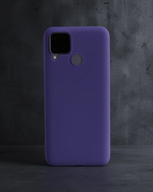 Realme C15 Kılıf Nano İçi Kadife Silikon - Mor