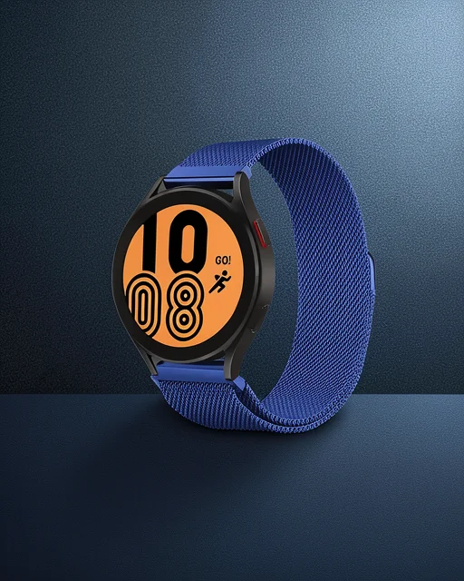 Samsung Galaxy Watch 4 Metal Mıknatıslı Kordon - Mavi