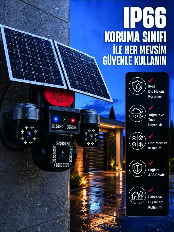 Uzaktan Canlı İzleme Destekli 4 Kameralı Akıllı Güvenlik Kamera Siste
