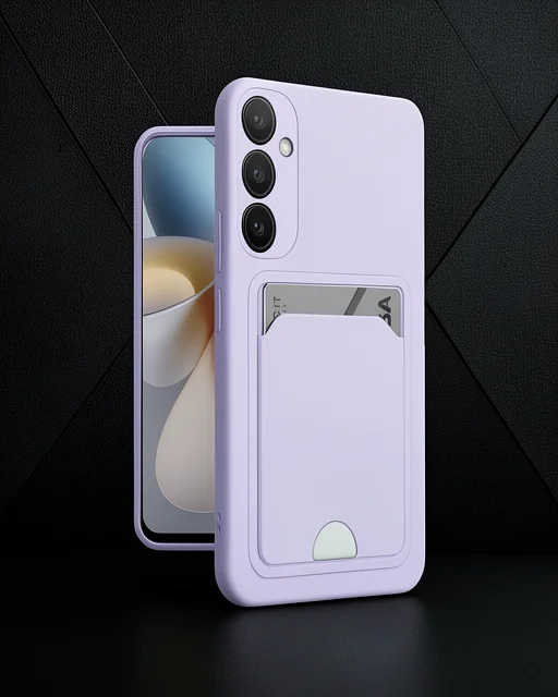 Samsung Galaxy A55 5g Kılıf Kelvin Kartvizitli Silikon - Lila