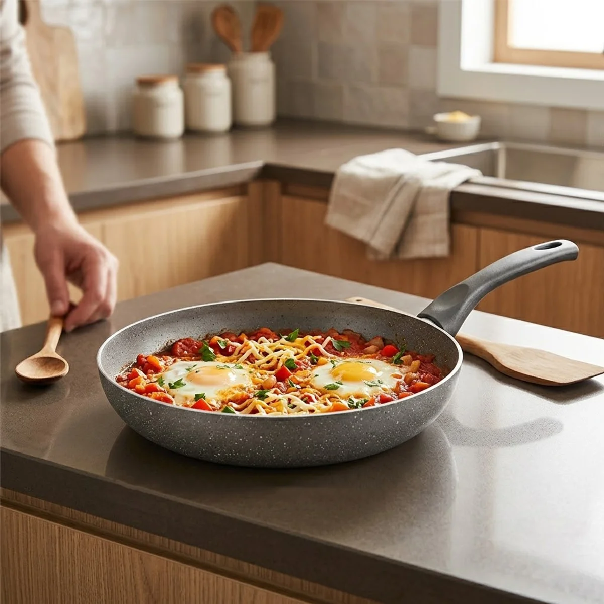 Granit Tava 24 cm Tek Saplı görsel 3