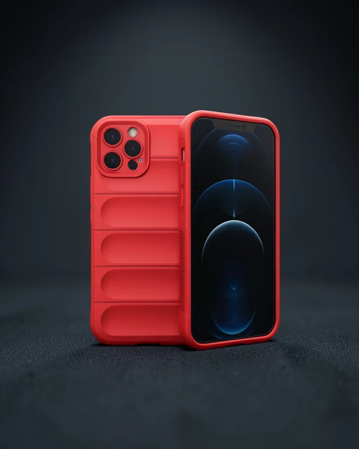 Apple İphone 12 Pro Max Kılıf Optimum Silikon - Kırmızı