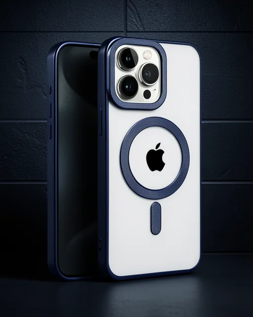 Apple İphone 15 Pro Max Kılıf Kronos Magsafe Kapak - Lacivert