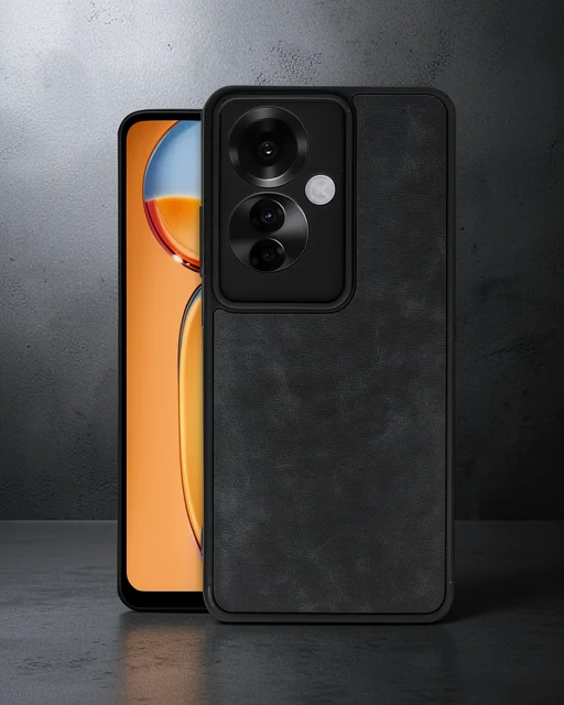Oppo Reno 11f Kılıf Aras Deri Kapak - Siyah