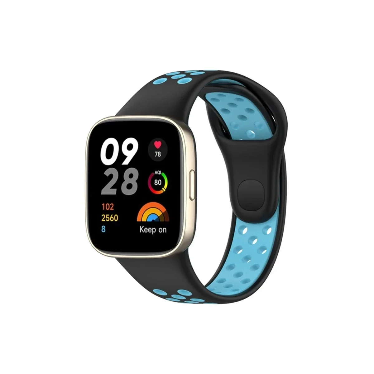 Xiao Red Watch 3 Spor Delikli Kordon - Siyah-Mavi görsel 2