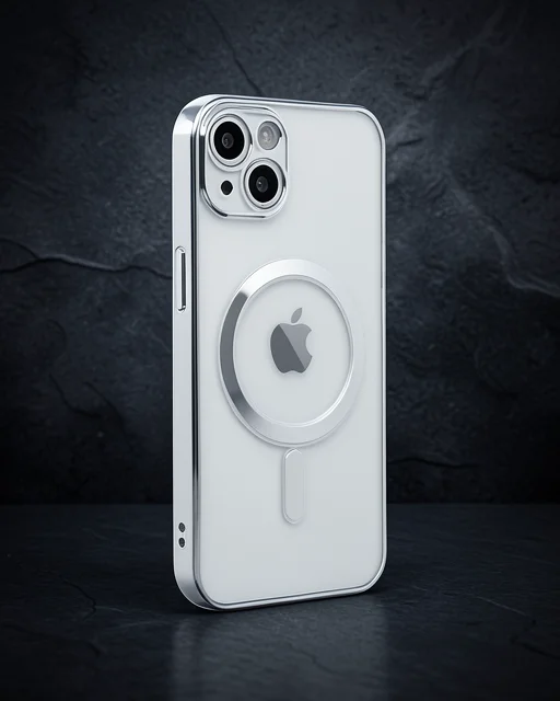 Apple İphone 14 Plus Kılıf Magneticsafe Lazer Silikon - Gümüş