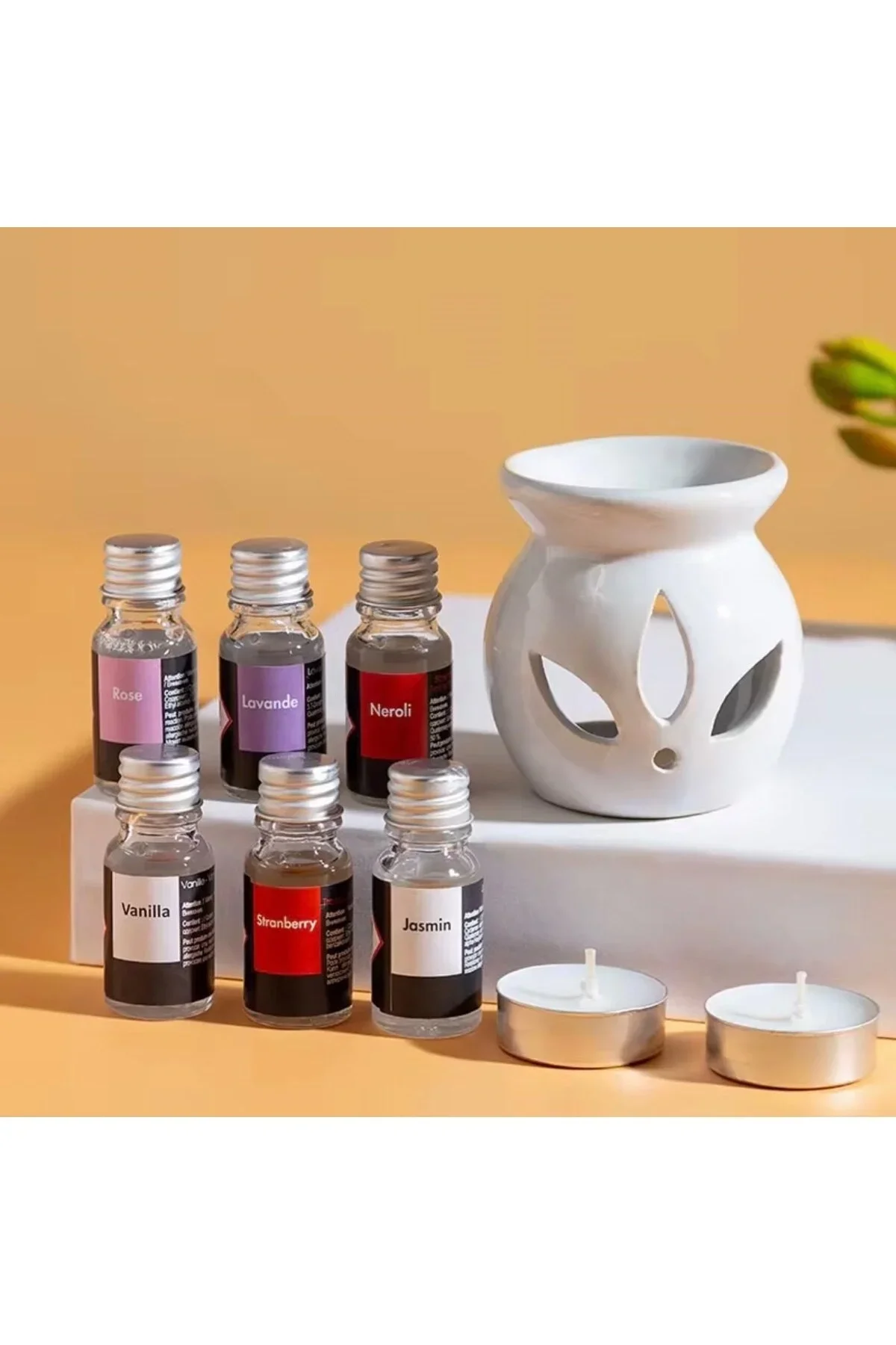 Sonx 3 lü Aromaterapi Uçucu Yağ Seti ve Serak Buhurdanlık - Rahatlatıcı Oda Kokusu & Spa Deneyi görsel 2